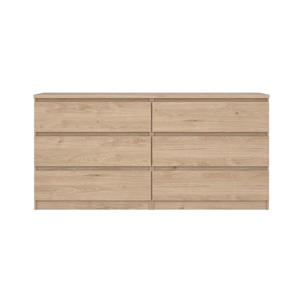 Comodă în culoare naturală cu aspect de lemn de stejar 154x76x50 cm Naia – Tvilum-image-3