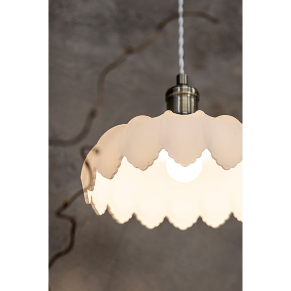 Lustră albă/alămie cu abajur din sticlă ø 25,5 cm Kurage – Markslöjd-image-1