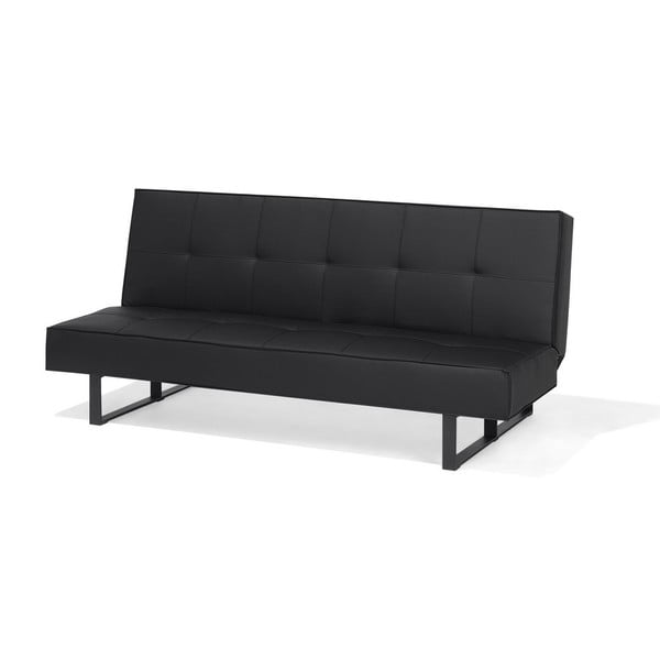 Canapea extensibilă din piele ecologică Monobeli Sinthia, negru-image-3