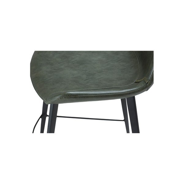 Scaun de bar din piele artificială DAN–FORM Denmark Hype, verde, înălțime 103 cm-image-2