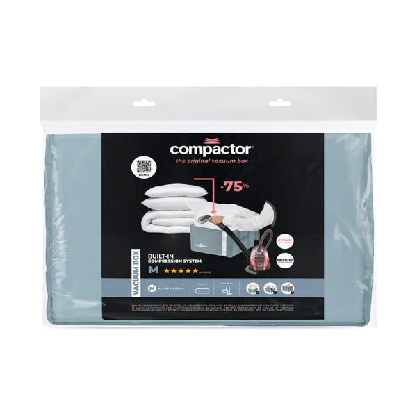Cutie de depozitare pentru haine din plastic cu vacuum 42x40x25 cm Blue Edition – Compactor-image-3