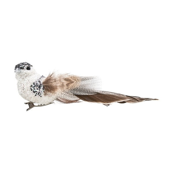 Decorațiune în formă de pasăre cu agrafă Butlers Birdy, sclipici argintiu