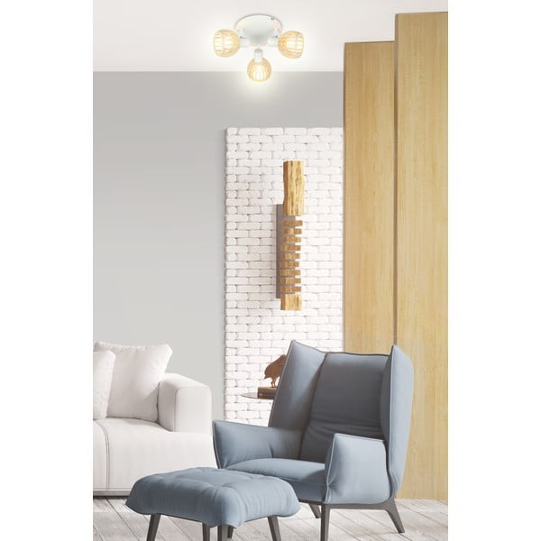 Plafonieră albă-în culoare naturală ø 10 cm Atarri – Candellux Lighting-image-1