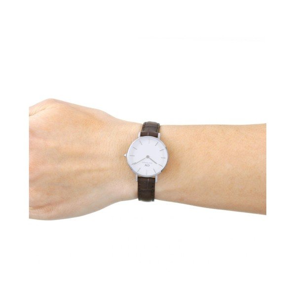 Ceas de damă Daniel Wellington Petite York, ⌀ 28 mm, alb-argintiu-image-1