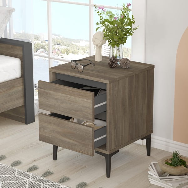 Noptieră maro Elegance – Kalune Design-image-3