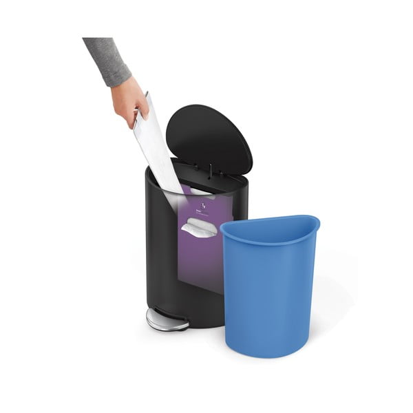 Coș de gunoi negru mat cu pedală din metal 6 l – simplehuman-image-2