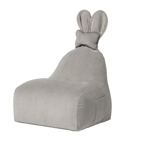Fotoliu puf pentru copii gri Funny Bunny – The Brooklyn Kids