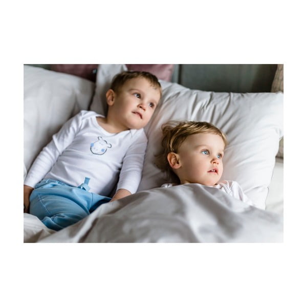 Husă de pilotă gri deschis din bumbac egiptean pentru pat dublu/extinsă 200x220 cm Perla – WeLoveBeds-image-2