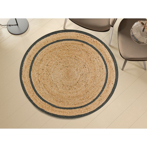 Covor gri-natural rotund ø 120 cm Mahon – Universal-image-1
