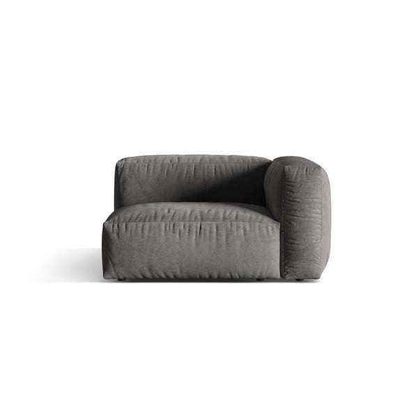 Modul pentru canapea modulară gri cu tapițerie din catifea (cu colț pe partea dreaptă) Martina – Micadoni 