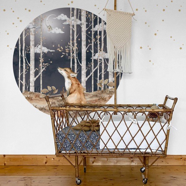 Autocolant de perete pentru copii Dekornik Fox in a Circle, ø 150 cm-image-1