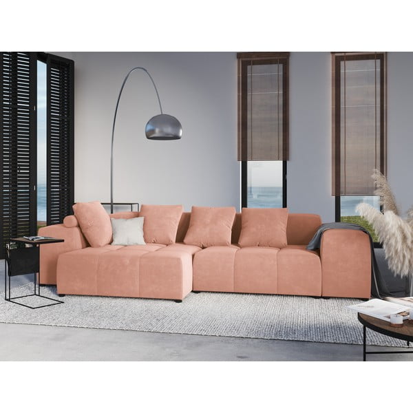 Pernă pentru canapea modulară roz cu tapițerie din catifea Rome Velvet - Cosmopolitan Design-image-4