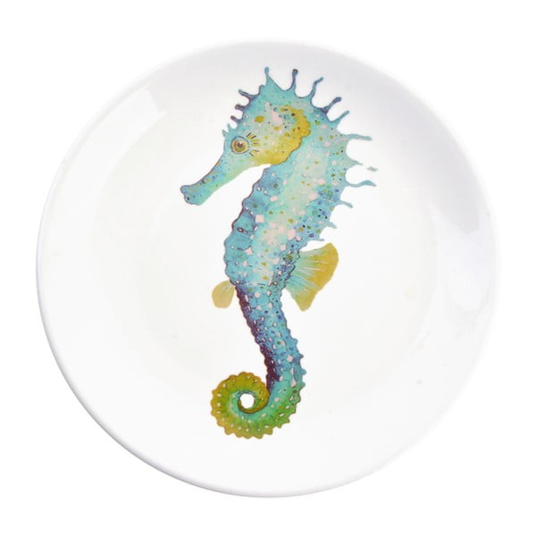 Farfurie decorativă din ceramică Clayre & Eef Seahorse, ⌀ 20 cm