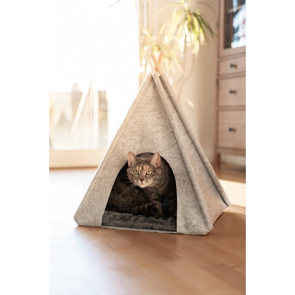 Cort tip teepee pentru animale de companie Wenko, gri deschis-image-1