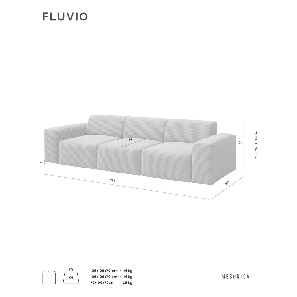 Canapea bej 285 cm Fluvio MESONICA Bonami