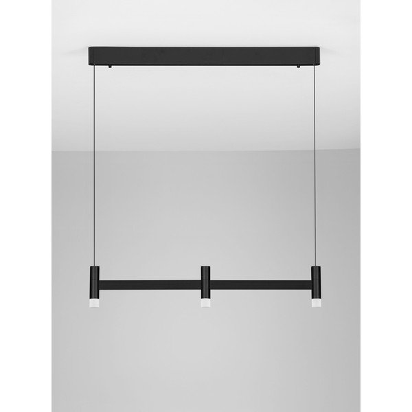 Lustră negru-mat LED cu intensitate reglabilă din aluminiu cu abajur din sticlă acrilică Poetic – Nova Luce-image-4