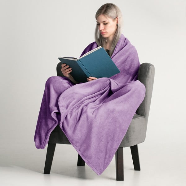 Pătură din microfibră DecoKing Mic, 160 x 210 cm, violet-image-1