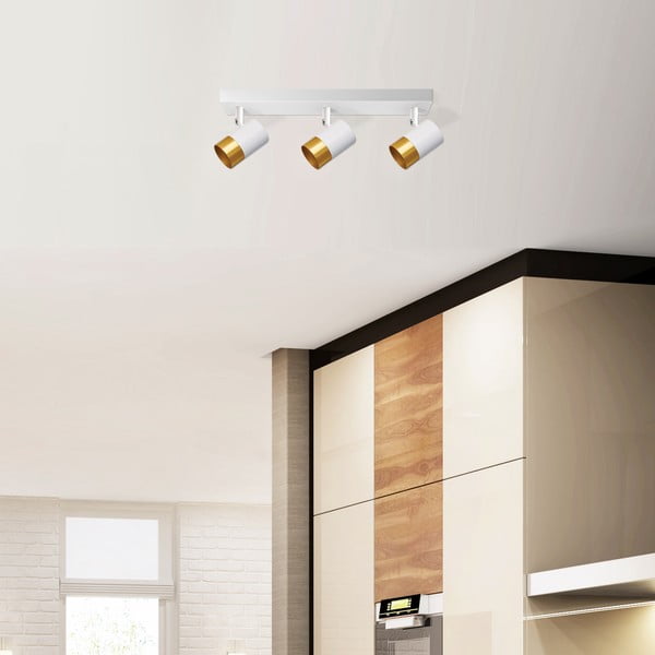 Plafonieră albă/aurie cu abajur din metal 44x5.5 cm Tobi – Candellux Lighting-image-1