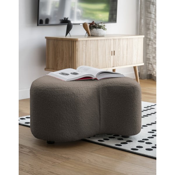 Taburet maro cu tapițerie din stofă bouclé Miuf – Miuform-image-1