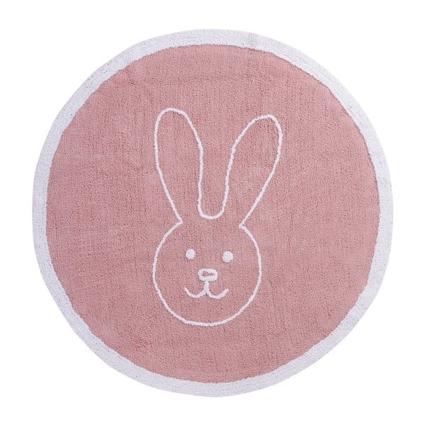 Covor din bumbac Happy Decor Kids Bunny, ⌀ 140 cm, roz