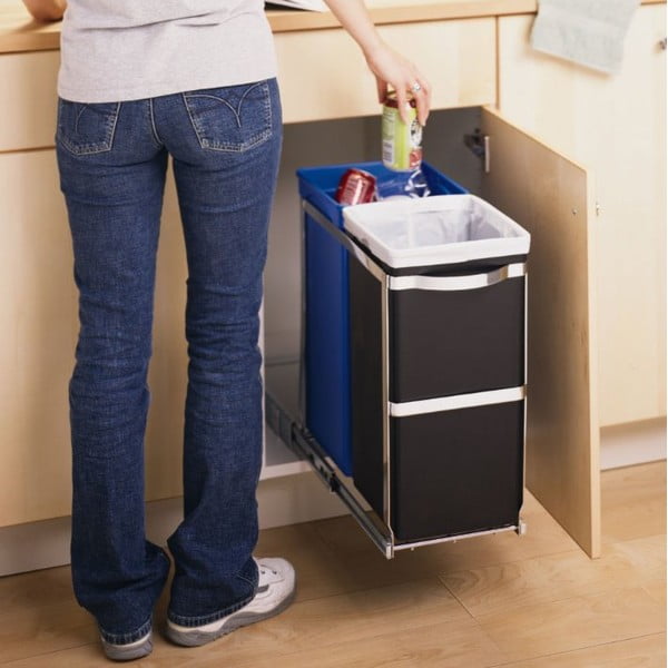 Coș de gunoi din plastic 35 l Dual - simplehuman-image-1