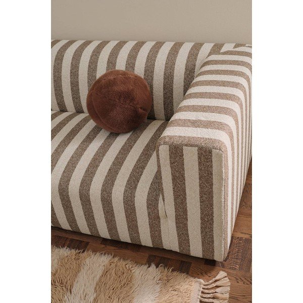 Canapea maro/crem cu tapițerie din chenille 220 cm Lisa – Ellos Home-image-2