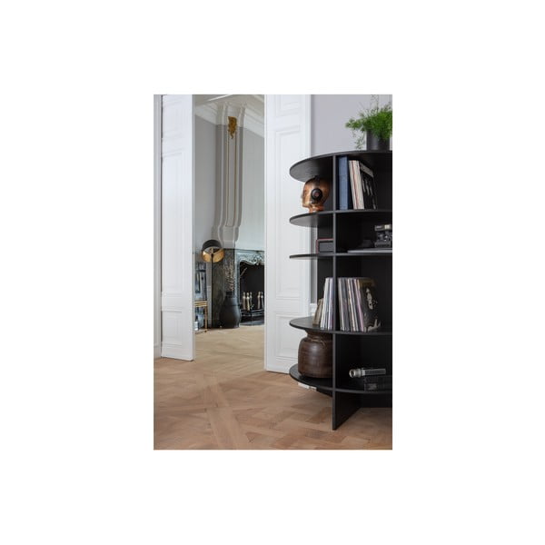 Bibliotecă neagră din lemn de frasin 100x168 cm Trian – WOOOD-image-4