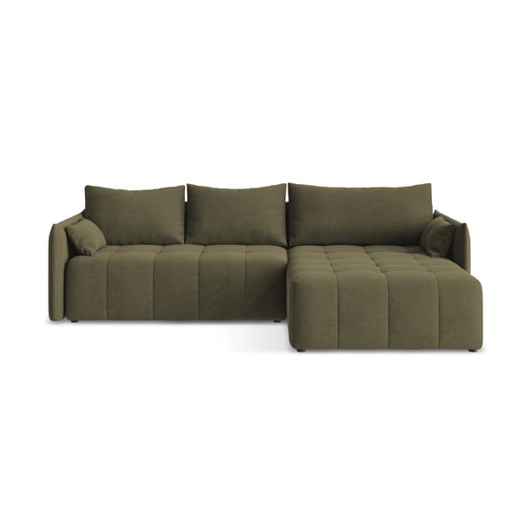 Colțar kaki extensibil/cu spațiu de depozitare (cu colț pe partea dreaptă/cu șezlong) Moku – Makamii