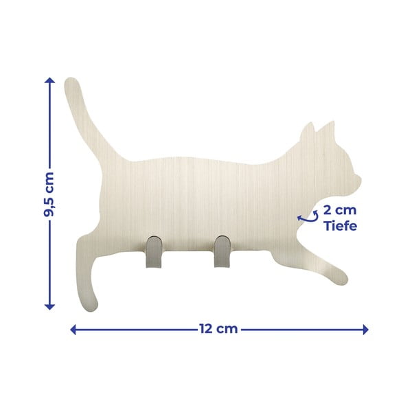 Cârlige 2 buc. autoadezive din oțel inoxidabil Cat – Maximex-image-2