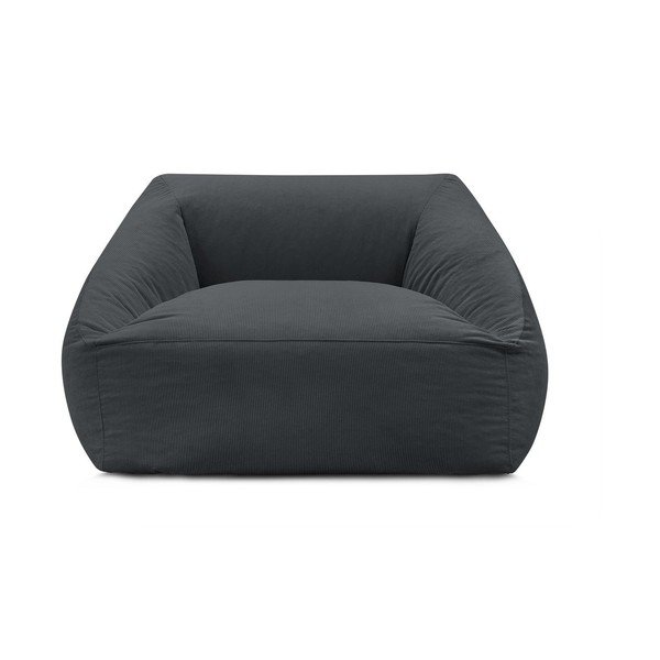 Fotoliu bean bag gri închis cu tapițerie din catifea reiată Lilibet – Bobochic Paris-image-2