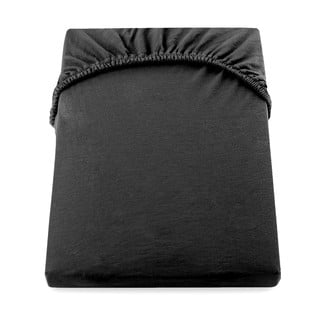 Cearșaf de pat elastic din jerseu DecoKing Amber Collection, 180-200 x 200 cm, negru