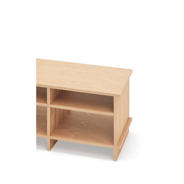 Comodă TV în culoare naturală cu aspect de lemn de stejar 180x50x40 cm Inari – Teulat-image-4