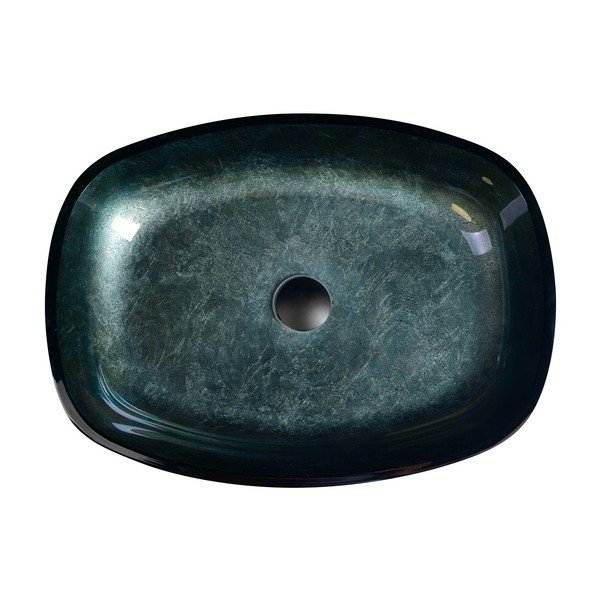 Chiuvetă culoare petrol din sticlă 54x39,5 cm Kvaore – Sapho-image-3