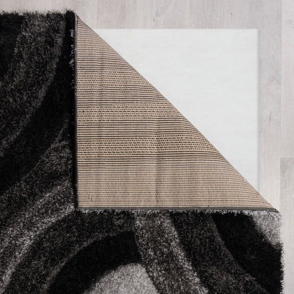 Covor negru/gri handmade din fibre reciclate 160x230 cm Velvet – Flair Rugs-image-2