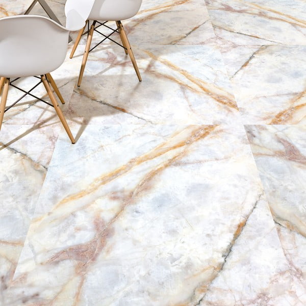 Autocolant pentru podea Ambiance Authentic White Marble, 40 x 40 cm-image-1