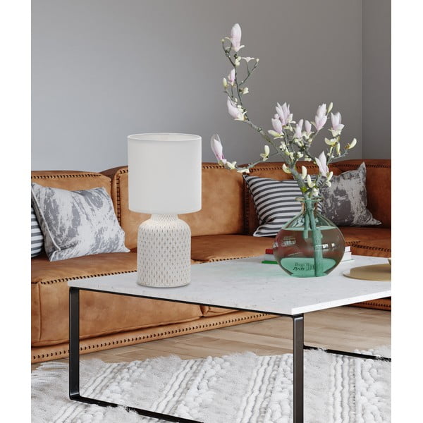Veioză crem cu abajur textil (înălțime 32 cm) Iner – Candellux Lighting-image-1