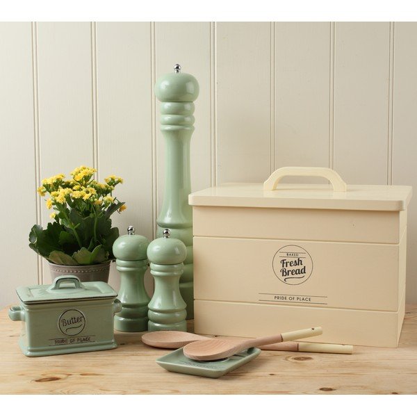 Râșniță pentru piper din lemn de cauciuc T&G Woodware Capstan Green, înălțime 15 cm-image-1