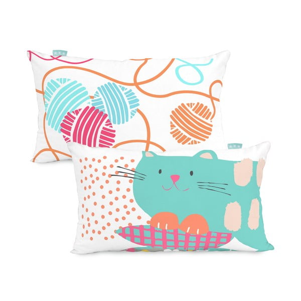Față de pernă din bumbac cu 2 fețe Moshi Moshi Cat&Mouse, 50 x 30 cm-image-2