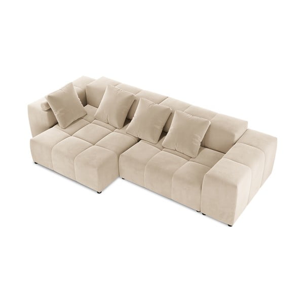 Colțar bej cu tapițerie din catifea (variabil) Rome Velvet - Cosmopolitan Design-image-3