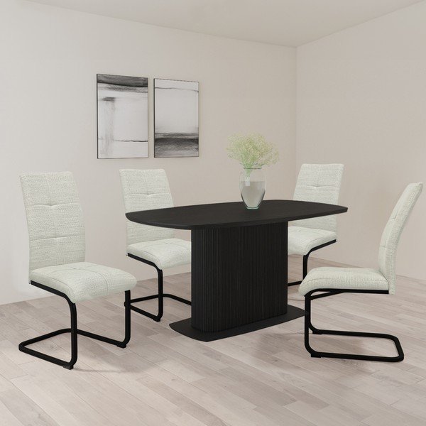 Scaune de dining crem 2 buc. din material textil Calgoty – Støraa-image-2