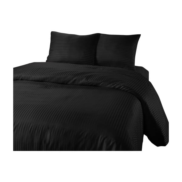 Lenjerie de pat din micropercal Zensation Dallas, 140 x 200 cm, negru
