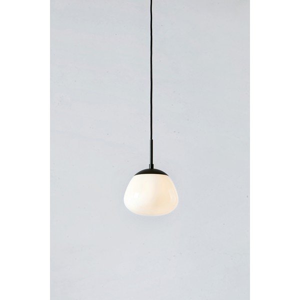 Lustră neagră-albă cu abajur din sticlă ø 18 cm Rise – Markslöjd-image-1