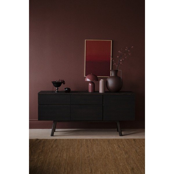 Comodă în culoare naturală închisă din lemn de stejar 170x77x42 cm Cleardale – Rowico-image-2