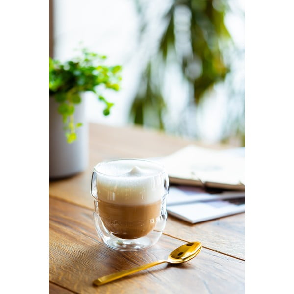 Cești 2 buc. pentru espresso/cu perete dublu din sticlă 70 ml Sferico – Vialli Design-image-1