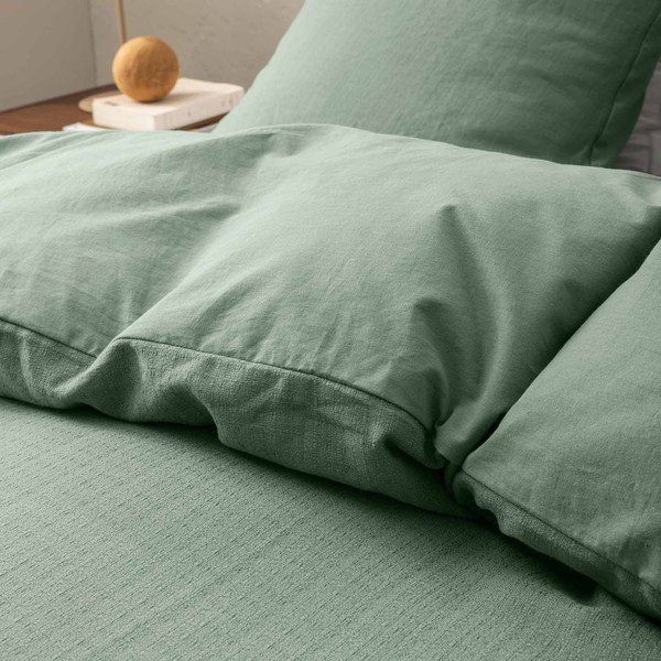 Lenjerie de pat verde din bumbac pentru pat dublu cu 3 piese 240x220 cm Clara – douceur d'intérieur-image-1