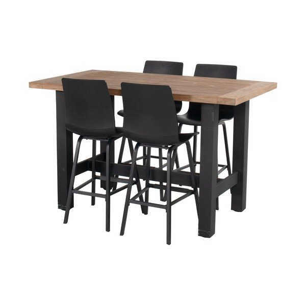 Scaune de bar de grădină negre 2 buc. din plastic Sophie Wave – Hartman-image-4