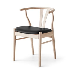 Scaun de dining negru/natural din piele Freja – Hammel Furniture