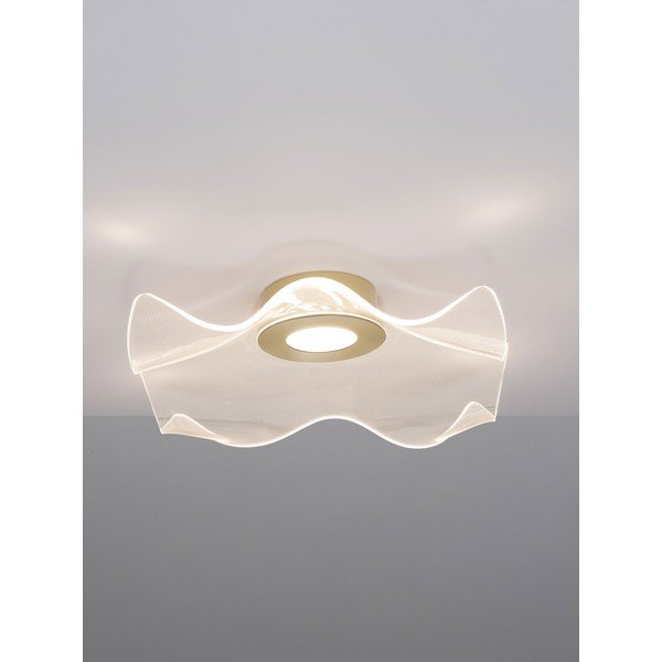 Plafonieră aurie LED din aluminiu cu abajur din sticlă acrilică 50x50 cm Siderno – Nova Luce-image-1