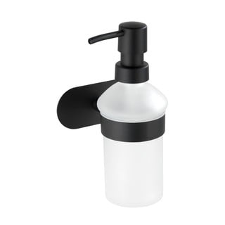 Dozator săpun cu suport de perete din oțel inoxidabil Wenko Orea Trubo-Loc®, negru mat