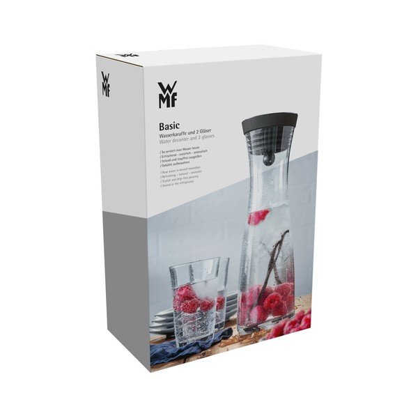 Set carafe din sticlă și 2 pahare WMF Basic-image-1